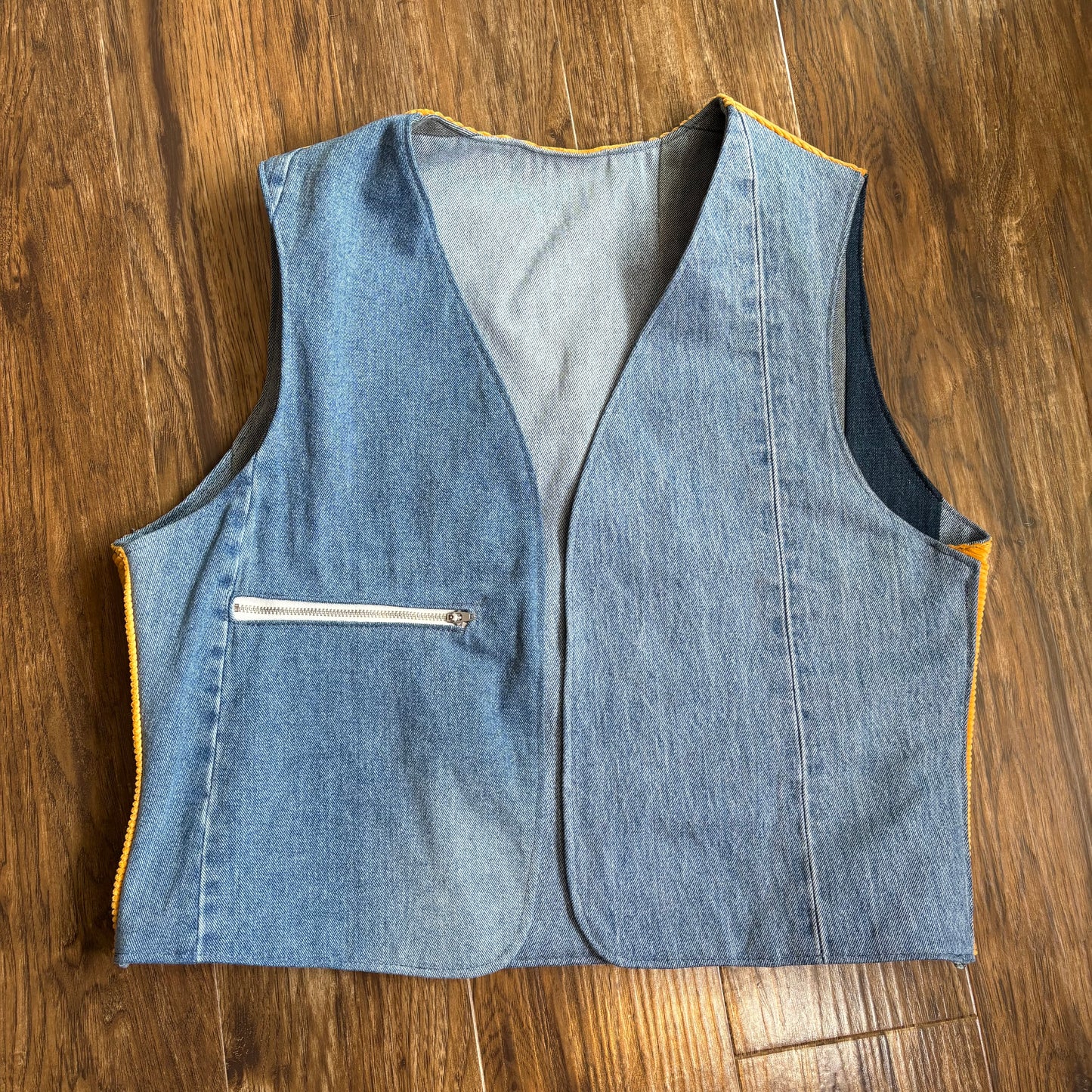 Reworked denim vest