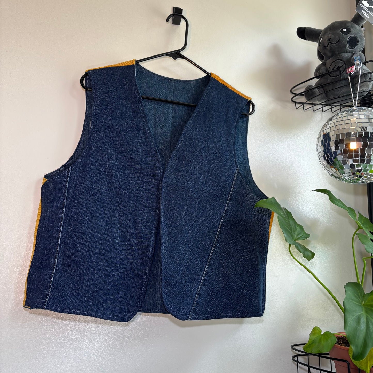Reworked denim vest