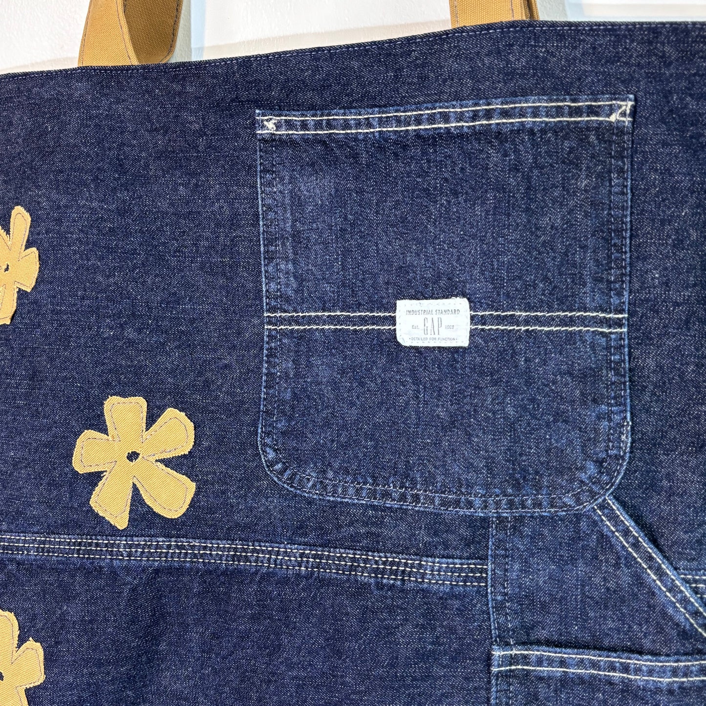 XL upcycled denim tote