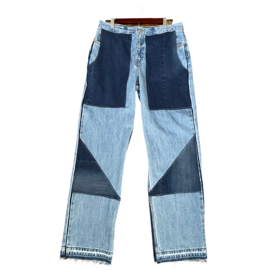 Patchwork Two-tone denim pants