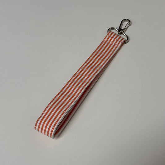 Orange Striped Wristlet