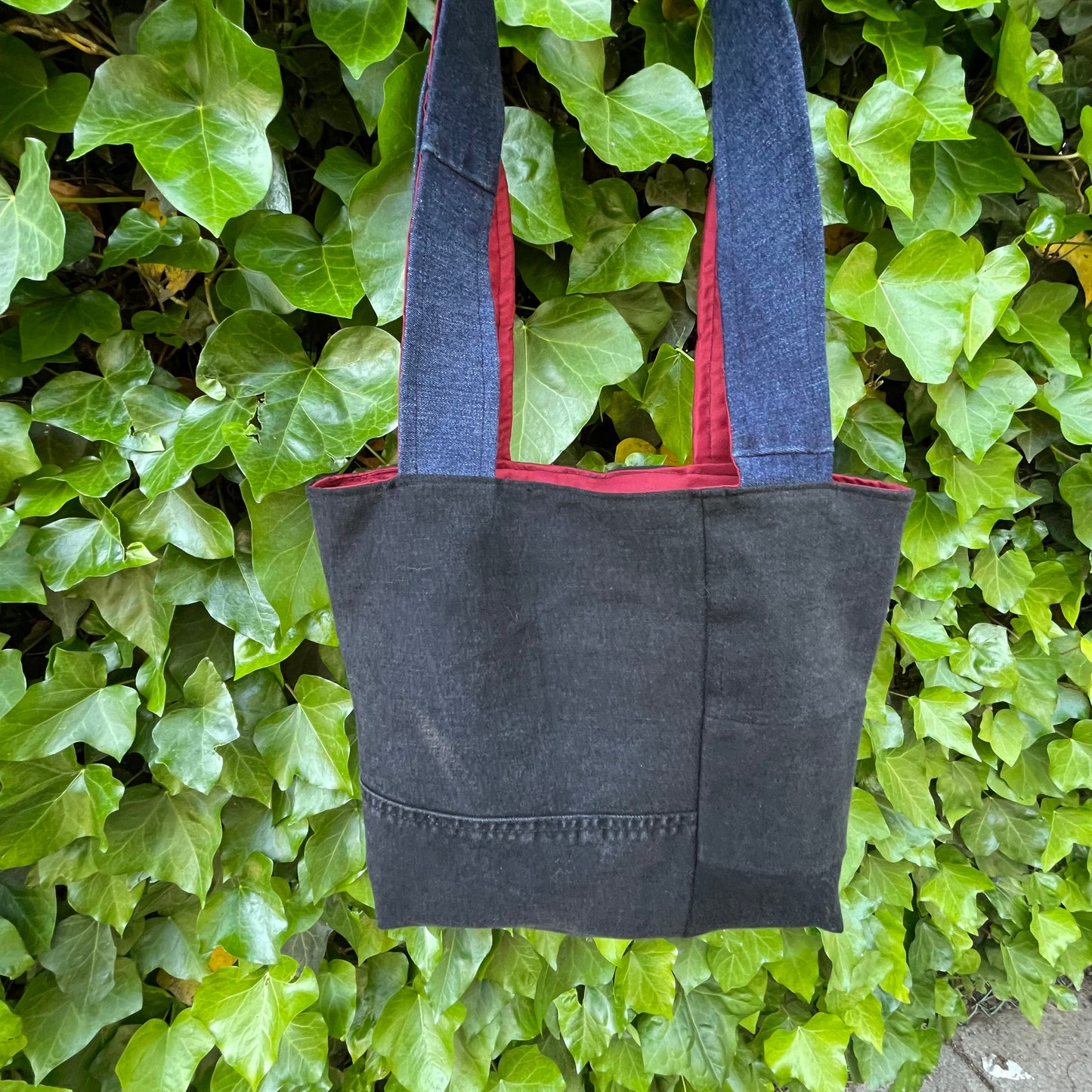 Smiley denim tote :)