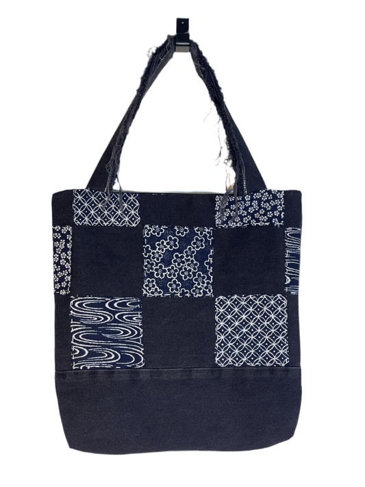 Reworked denim tote