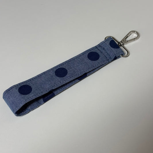Blue Polka Dot Wristlet