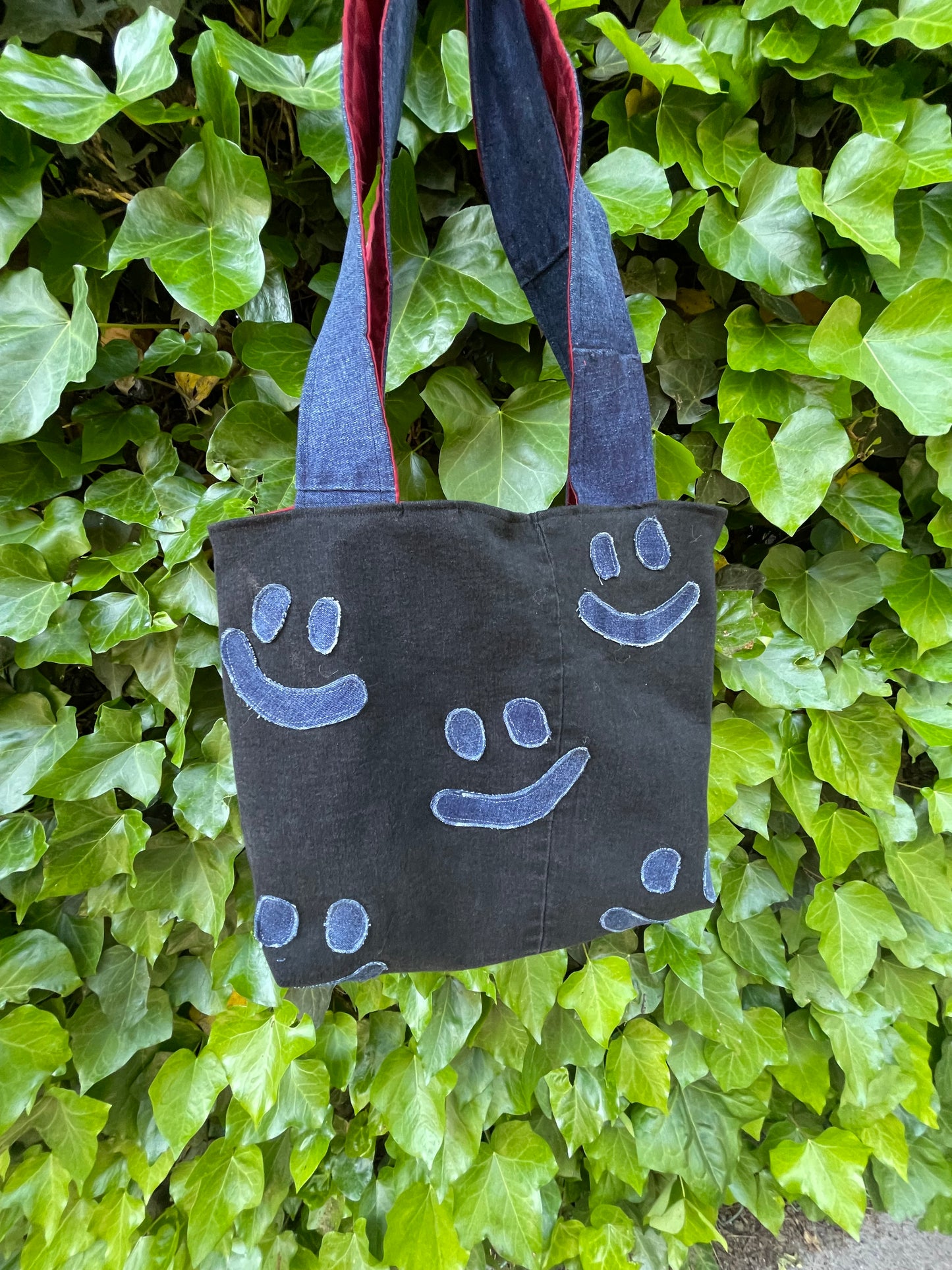 Smiley denim tote :)